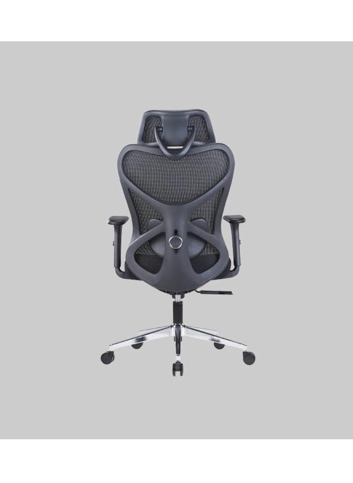 Neo Front Neo Front Premium Black Mesh High Back Chair Adjustable Ergonomic Office Seat with High-Density Foam & Smooth Casters Sleek Design for Home or Office CH-535A Black  - Image 4