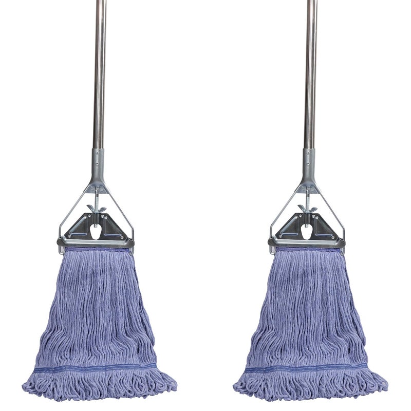 Midoneat Heavy Duty Loop End String Mop 67Inch Stainless Steel Handle Commercial Industrial Grade Mop for Floor Cleaning 2 Packs