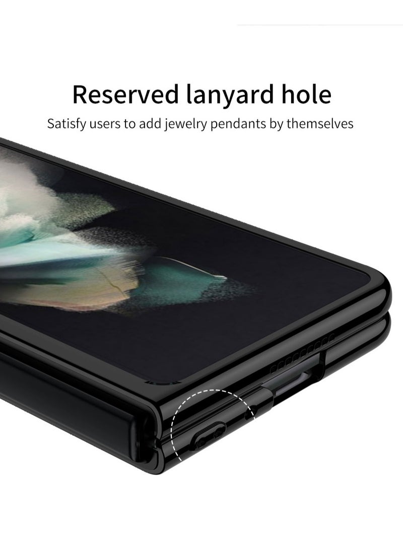 LEEKA حافظة فاخرة نحيفة وغطاء كامل لهاتف سامسونج جالاكسي Z فولد 3 حافظة مضادة للخبط من البلاستيك غير اللامع غطاء بتصميم جديد 2023 لهاتف سامسونج جالاكسي Z فولد 3 - Image 5