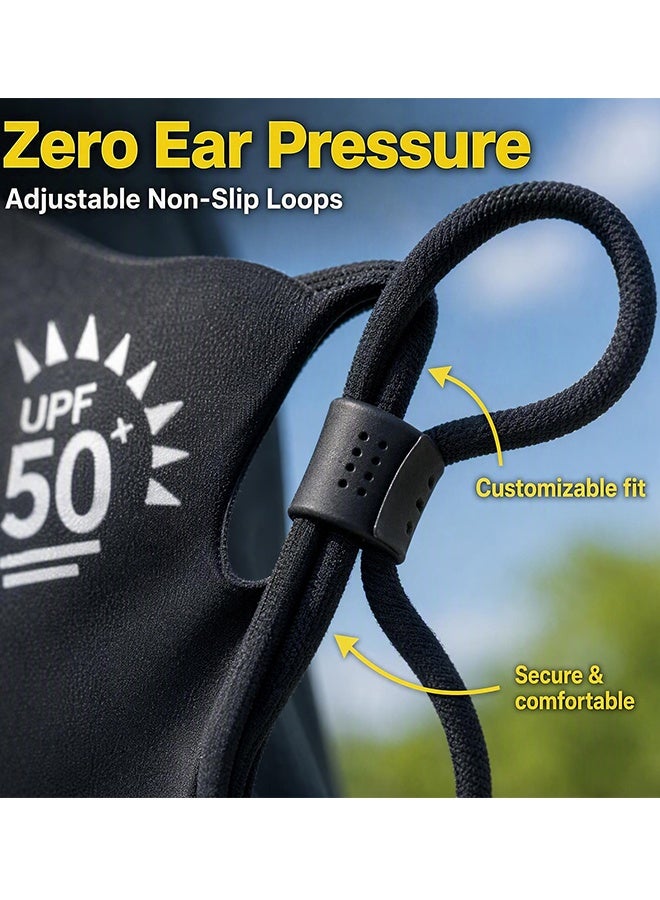 Unisex Ice Silk Sun Protection Face Neck Mask,UPF 50+ Anti‑UV Cooling Outdoor Veil with Ear Loops,Breathable Open‑Mouth Design for Hiking Fishing Cycling Commuting - Image 4