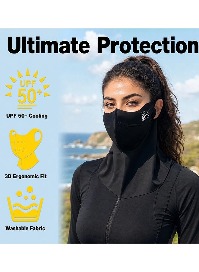 Unisex Ice Silk Sun Protection Face Neck Mask,UPF 50+ Anti‑UV Cooling Outdoor Veil with Ear Loops,Breathable Open‑Mouth Design for Hiking Fishing Cycling Commuting - Image 2