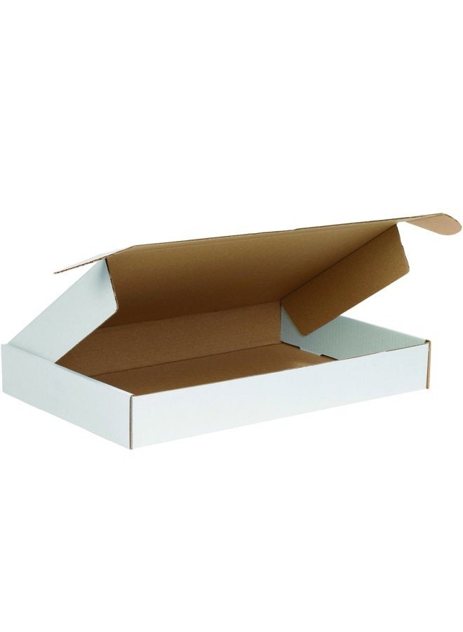 Boxes Fast BFMFL18122 Deluxe Literature Cardboard Mailers, 18 x 12 x 2 Inches, Corrugated Die-Cut Shipping Boxes, Large White Mailing Boxes (Pack of 50) - Image 1