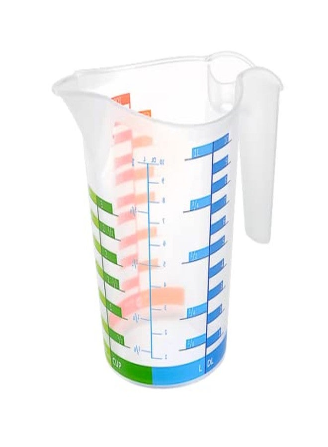 Tribello Measuring Cup Set 1 Cup and 1 Quart Plastic, With Easy To Read Measurements - BPA Free - 16oz & 32oz Liquid Measuring Cup - Spout Top for Pouring - Image 5