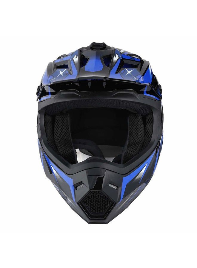 1Storm Adult Motocross Helmet BMX MX ATV Dirt Bike Helmet Racing Style HF801; Sonic Blue - Image 4