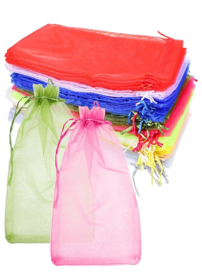 Lemecima 100 Pack 8x12 Inches Organza Gift Bags 10 Mixed Solid Colors for Candy Chocolate Party Christmas Wedding Favor Gift - Image 1