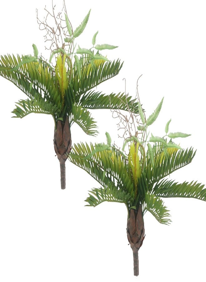 COTSEN 2 Pcs Artificial Cycad Plants 13.8 inch Artificial Succulents Fake Succulents Unpotted for Family Office Decor - Image 1