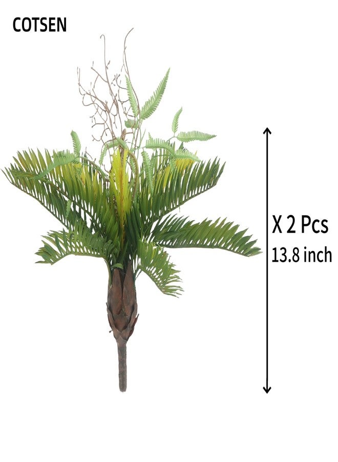 COTSEN 2 Pcs Artificial Cycad Plants 13.8 inch Artificial Succulents Fake Succulents Unpotted for Family Office Decor - Image 3