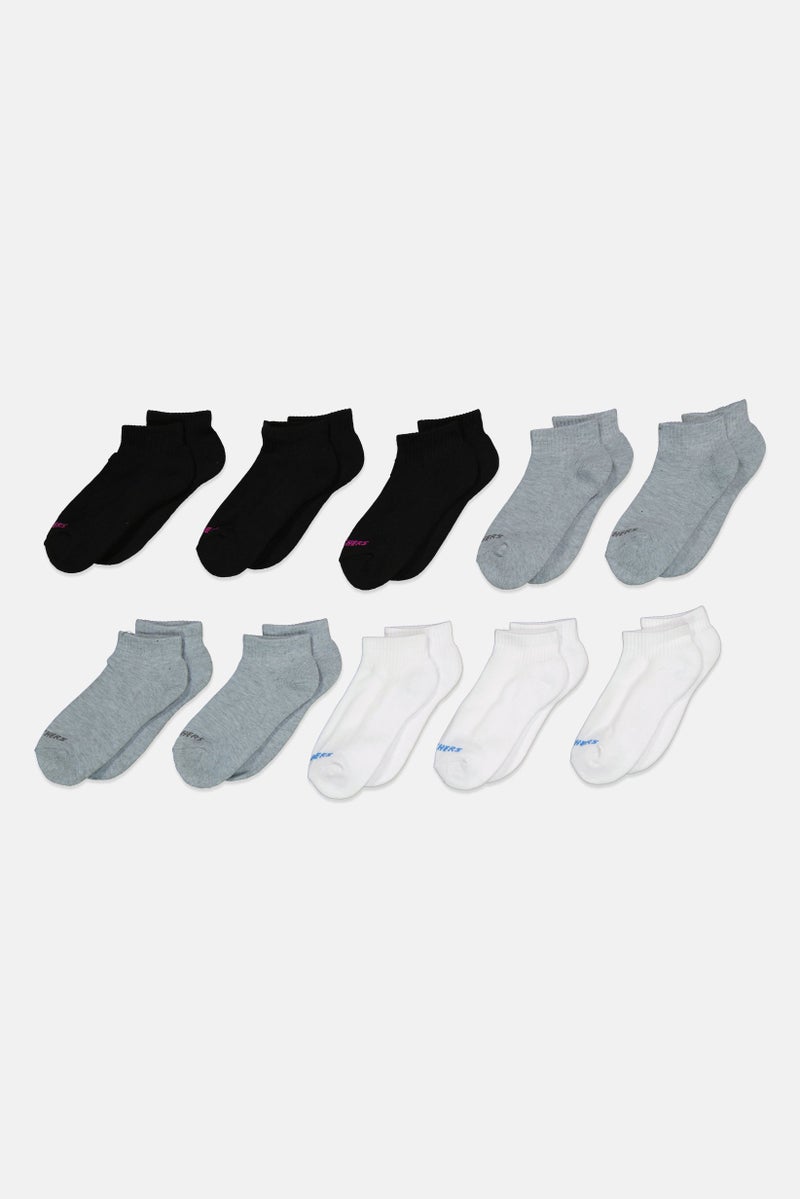 SKECHERS Women 10 Pairs Brand Logo Quarter Socks, Multicolor - Image 1