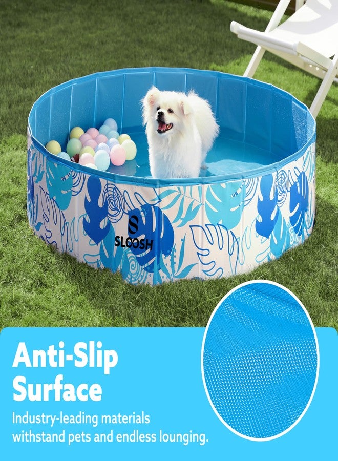 Sloosh حوض سباحة قابل للطي للكلاب من SLOOSH - حوض سباحة محمول للأطفال مصنوع من البلاستيك الصلب، صندوق ولادة للحيوانات الأليفة والقطط قابل للطي من مادة PVC السميكة والمضادة للانزلاق (48 بوصة × 12 بوصة). - Image 4