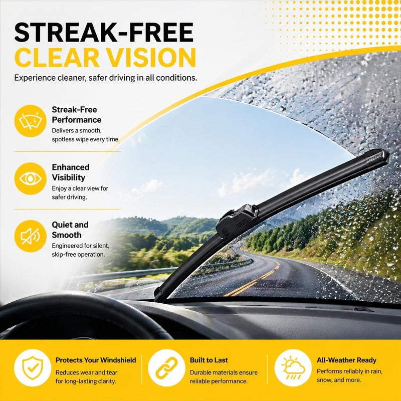 DOG TAIL OEM Wiper Blade for My Car,Dog Tail 21"+20" Premium All-Season Front Windshield Wiper Blades (Set of 2) - Image 5