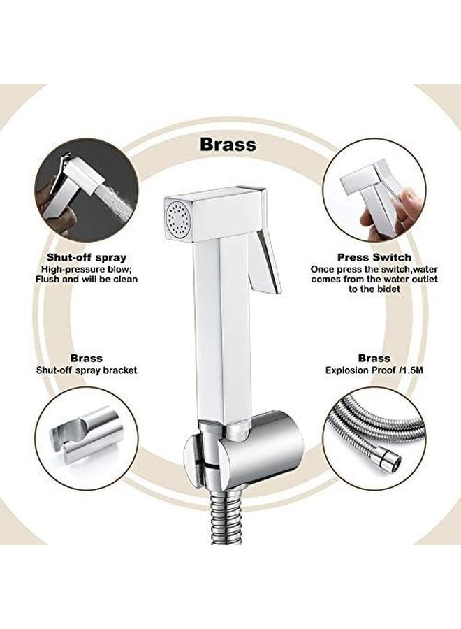 رذاذ بيديه كروم المحمول لغسيل النظافة الشخصية ودش الحمام للتنظيف - Image 4