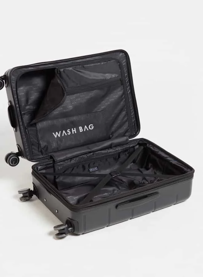 Wave Women Textured Hardcase Luggage Trolley Bag with Retractable Handle
