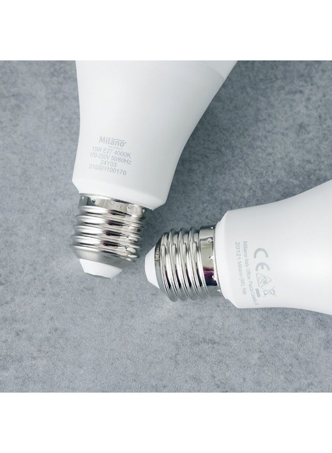 Danube Home Milano LED Bulb 2Pcs Set 15W E-27 6500K | Light Bulbs Energy Saving Lamp For Living Room Bedroom Dining Room Offices - Image 1