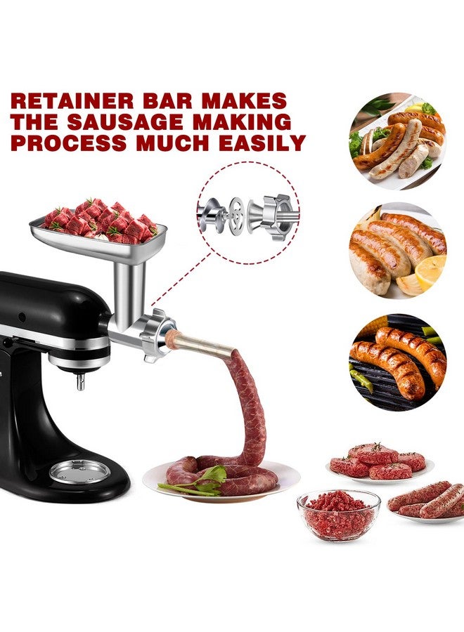 GLINK Stainless Steel Meat Grinder Attachment for KitchenAid, Stainless Steel Meat Grinder Attachment, Sausage Stuffer, Attachment for KitchenAid Mixers, Dishwasher Safe(Mixer Not Included)  - Image 5