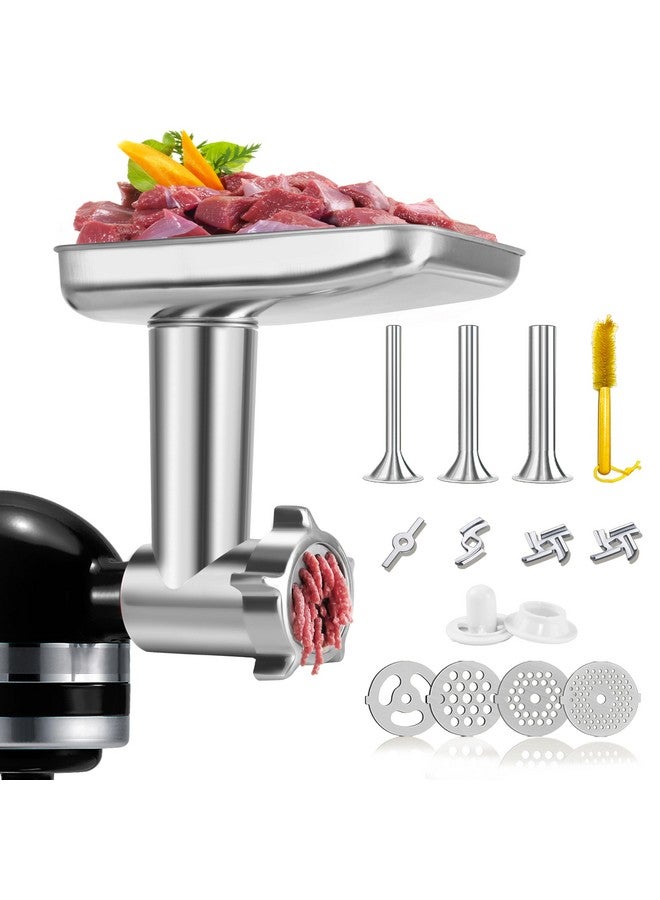 GLINK Stainless Steel Meat Grinder Attachment for KitchenAid, Stainless Steel Meat Grinder Attachment, Sausage Stuffer, Attachment for KitchenAid Mixers, Dishwasher Safe(Mixer Not Included)  - Image 1