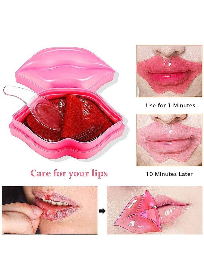 Miniling 20Pcs Moisturizing/Plumping Lip Mask, Restores Moisture Mask For Dry Lips And Lines Overnight Care, Gel Treatment Masks (Pink) - Image 3