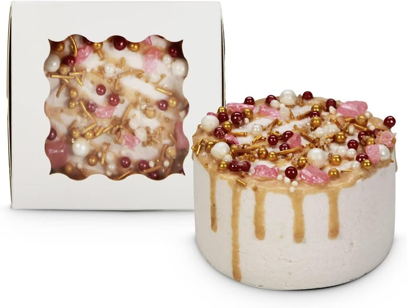 Birthday Cake Bath Bomb Gift Set 13 oz Each XXL Ultra-Moisturizing Coconut Oil, Shea, Kaolin Clay Soften Moisturize Dry Skin, Perfect for Bubble Spa Bath Handmade Birthday Gifts (Strawberry Cake)