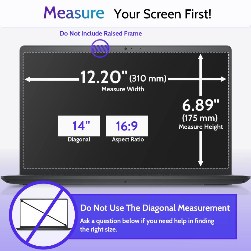 Peslv 3 Pcs 14 Inch Anti Blue Light Screen Protector Compatible With Lenovo Hp Dell Acer Asus Samsung etc Laptop-16:9 Aspect, 14" Computer Monitor Glare Filter Uv Blocker Shield Cover Eye Protection Film - Image 5