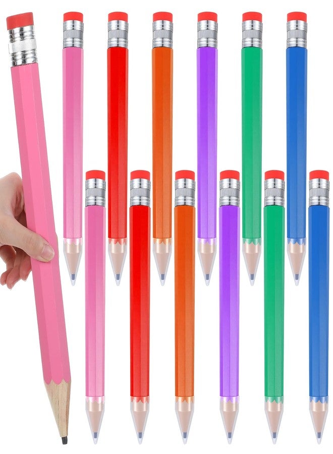 Caeuiciw 12 Pcs Wooden Jumbo Pencils for Prop, Funny Huge Giant Pencil 13 Inch for Home and Activities(13 Inch) - Image 1