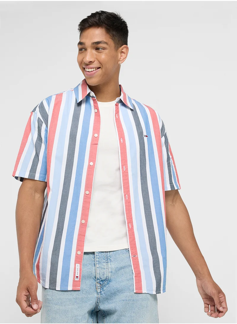 TOMMY JEANS Striped Regular Fit Shirt