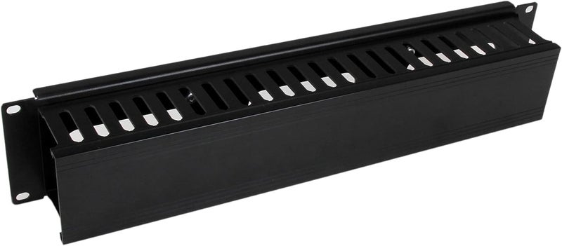 StarTechcom Horizontal 2U Server Rack Cable Management Finger Duct w Cover  19 Network Rack Wire Duct Raceway Panel  Slotted Wire Duct CMDUCT2U - Image 1