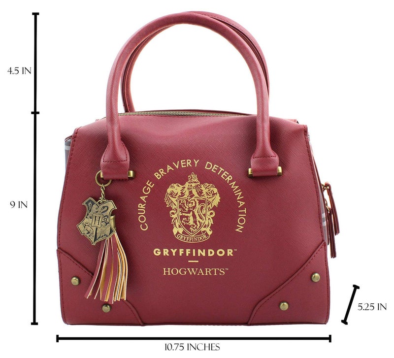 Bioworld Harry Potter Purse Designer Handbag Hogwarts Houses Womens Top Handle Shoulder Satchel Bag Gryffindor One Size - Image 5