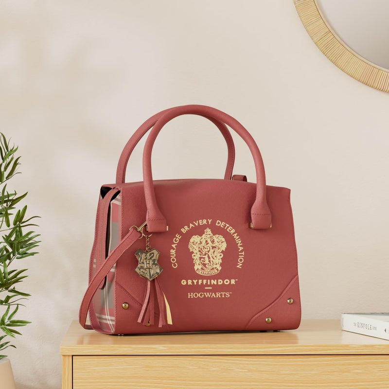 Bioworld Harry Potter Purse Designer Handbag Hogwarts Houses Womens Top Handle Shoulder Satchel Bag Gryffindor One Size - Image 2