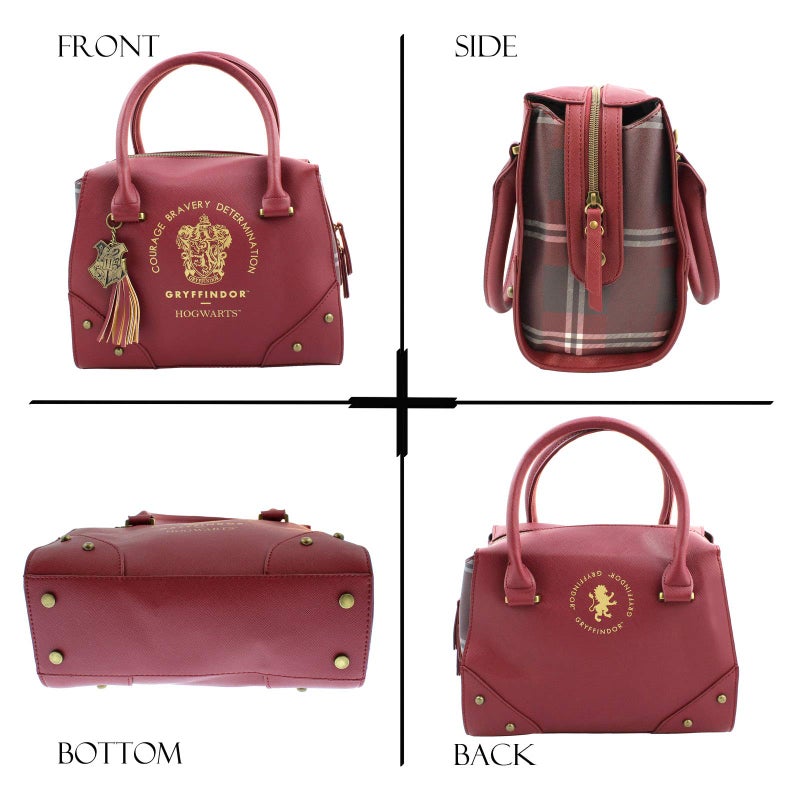 Bioworld Harry Potter Purse Designer Handbag Hogwarts Houses Womens Top Handle Shoulder Satchel Bag Gryffindor One Size - Image 4