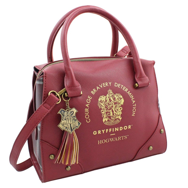 Bioworld Harry Potter Purse Designer Handbag Hogwarts Houses Womens Top Handle Shoulder Satchel Bag Gryffindor One Size - Image 1