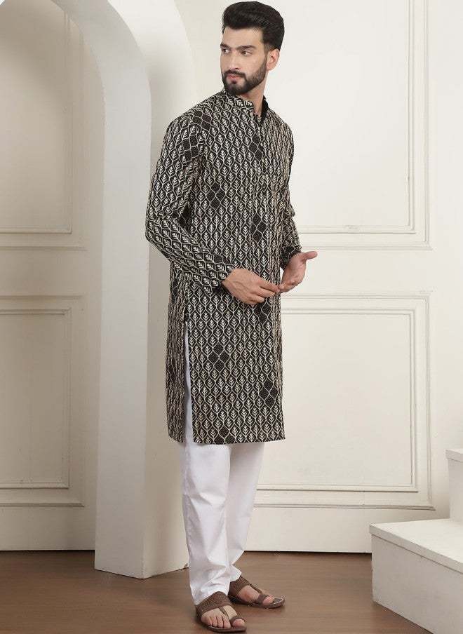 Sojanya قميص قطن نقي مزخرف بالزهور للرجال - Image 4