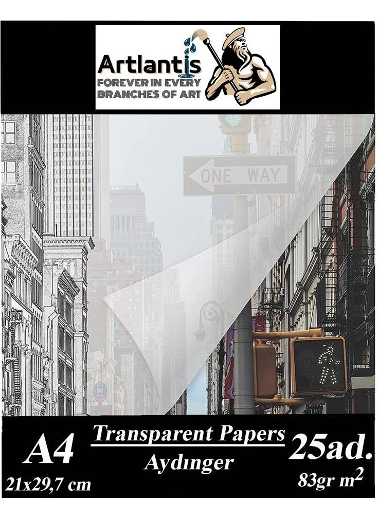 Artlantis Tracing Paper A4 83 gr 25 Pieces of Sketch Paper 1 Pack  - Image 1