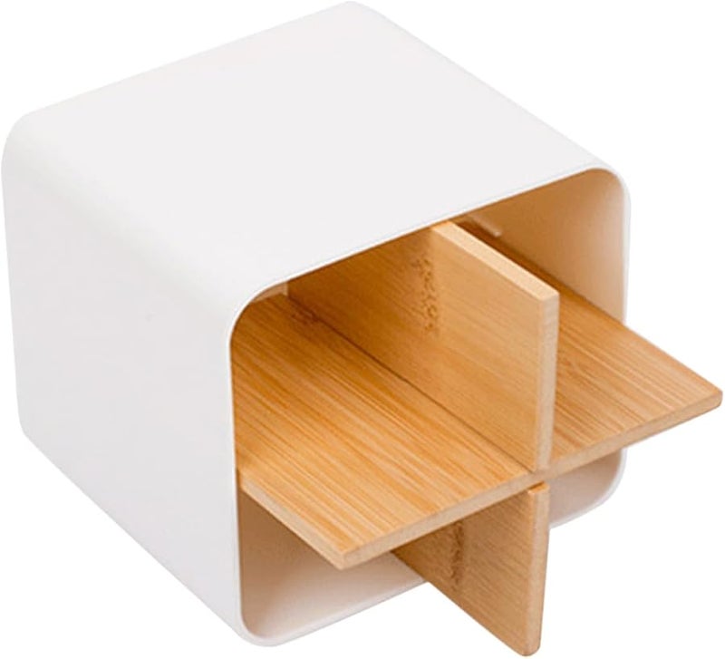 حامل فرشاة مكياج بيضاء منظِّم متعدد الأقسام صندوق تخزين طاولة الزينة - Image 2