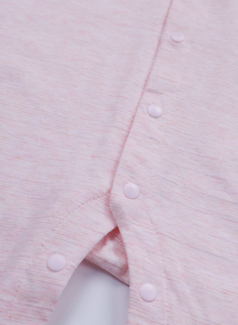 Baby Half-Sleeve Romper - Cotton Blend Lightweight Bodysuit with Duck Pendant, Front Snap Closure - For 3-18 Months - Image 4