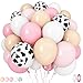 Govpy Cow Print Balloons 60PCS Pastel Pink Cow Print Latex Balloons Pink Cream Beige White Balloons for Girls Birthday Baby Shower Cowgirl Rodeo Farm Animals Gender Reveal Party Decorations Supplies - Image 3