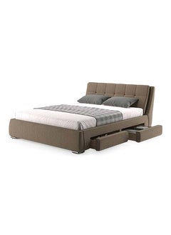 A to Z Furniture Vera Upholstered with Storage Bed 120x200cm Twin size Bed in Brown Color 