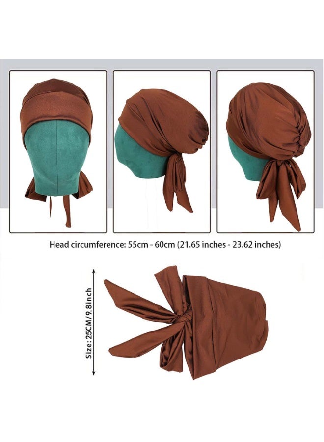 V.nice 3PCS Ladies Hijab Undercap with Ties, Muslim Islamic Inner Cap with Back Closure – Size 55–60 cm - Image 2