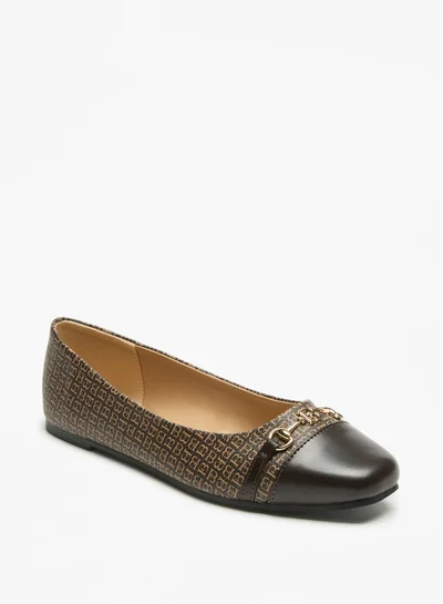 فلورا بيلا من شو إكسبرس Monogram Print Slip-On Ballerina Shoes