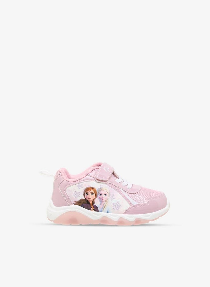 Disney Girls Frozen Print Light-Up Sneakers - Image 1