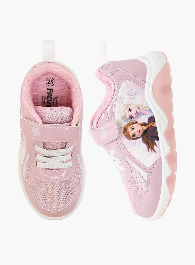 Disney Girls Frozen Print Light-Up Sneakers - Image 1