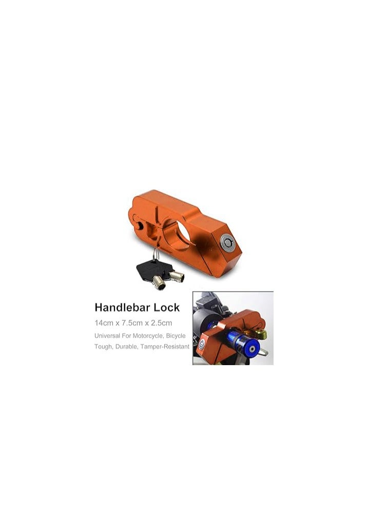 Generic Harris Anti-Theft Security Motorcycle Handlebar Grip Lock - Orange 