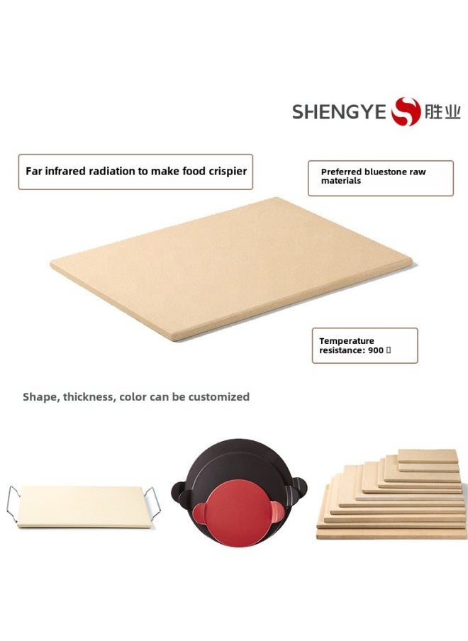 Rectangular Cordierite Pizza Stone Ceramic Cordierite Pizza Plate Cordierite Pizza Plate Baking Stone Pizza Plate-Specifications:305*368*13mm-Color:Light Yellow