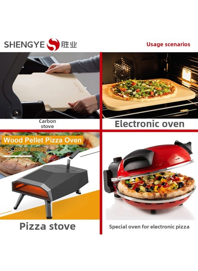 Rectangular Cordierite Pizza Stone Ceramic Cordierite Pizza Plate Cordierite Pizza Plate Baking Stone Pizza Plate-Specifications:305*368*13mm-Color:Light Yellow