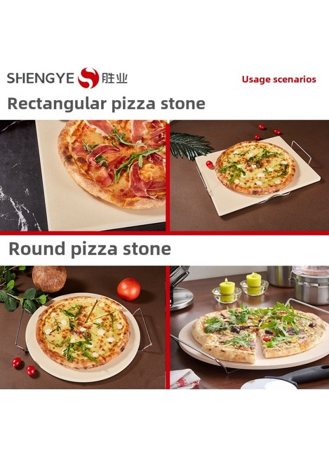 Rectangular Cordierite Pizza Stone Ceramic Cordierite Pizza Plate Cordierite Pizza Plate Baking Stone Pizza Plate-Specifications:305*368*13mm-Color:Light Yellow