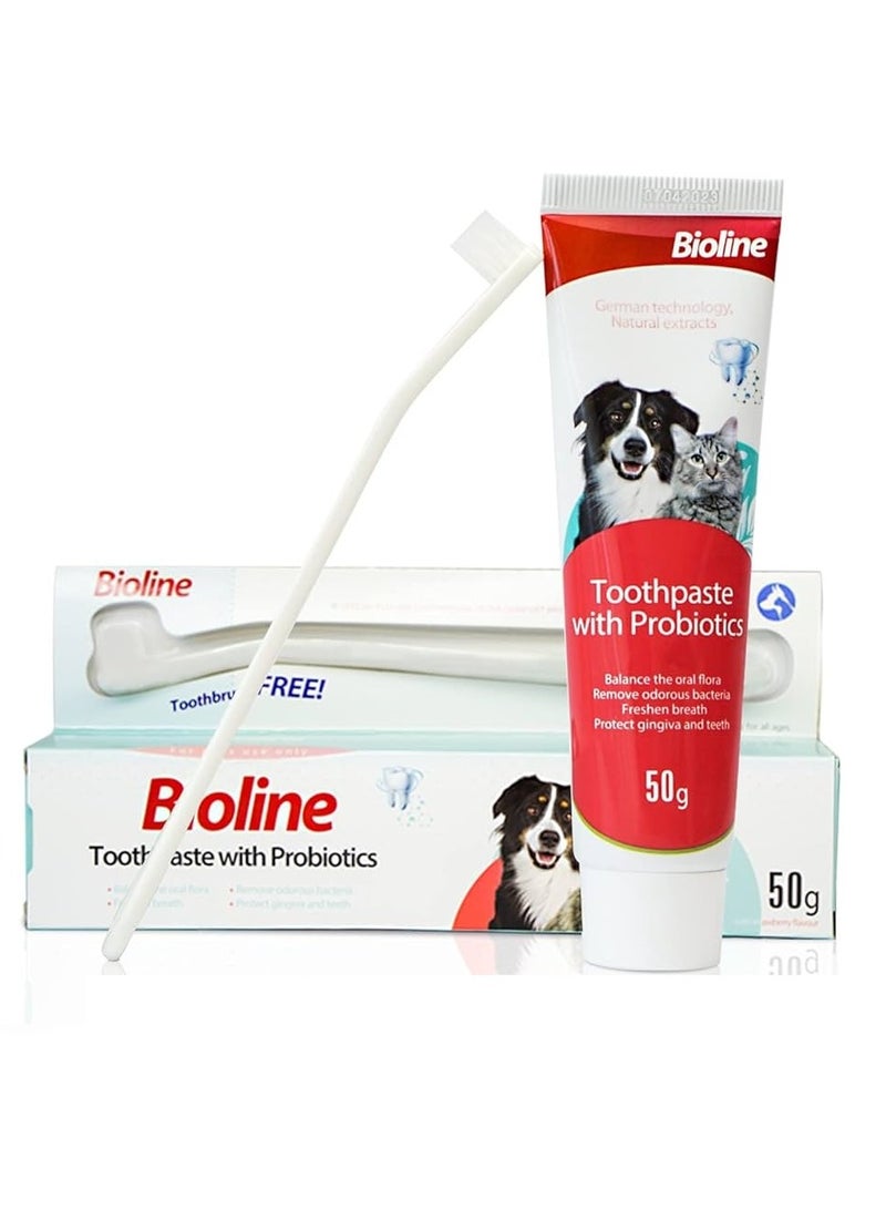 بايولاين معجون أسنان بالبروبيوتيك بالانس أورال للقطط والكلاب 50 جرام - Image 1