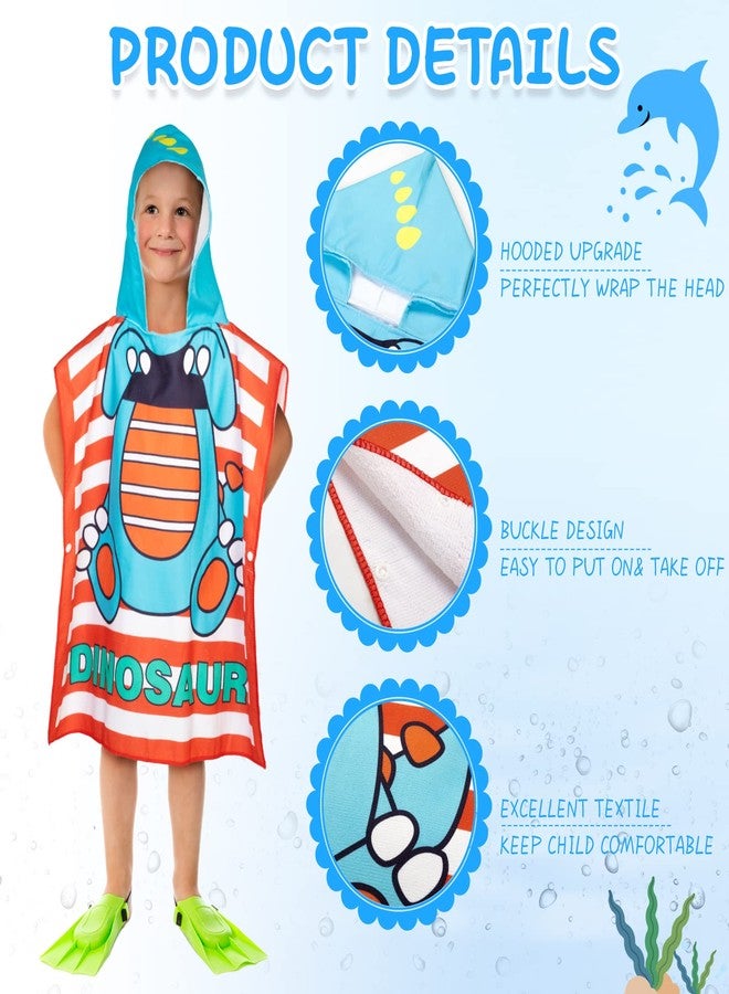 Foaincore 10 Pcs Hooded Towels for Toddler Kids Poncho Children Beach Towels 47 x 24 Inch Soft Microfiber Baby Hooded Pool Towel Poncho Wrap Bath Robe with Hood for 1-7 Years Swim Party(Boy) - Image 3