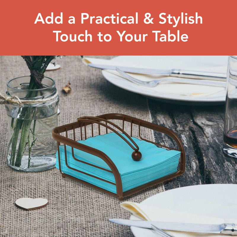 Spectrum Ashley Weighted Napkin Holder, Flat Napkin Holder With Weighted Arm, Traditional-Style Napkin Dispenser, Sturdy Steel Kitchen & Dining Room DÃ©cor - Image 2