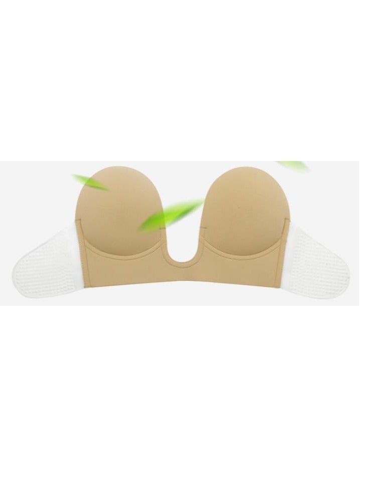 KASTWAVE Adhesive Bra Women's Push Up Plunge Adhesive Bra Reusable Deep U-Shaped Sticky Bra Strapless Backless Breast Lifting Bra - Image 1