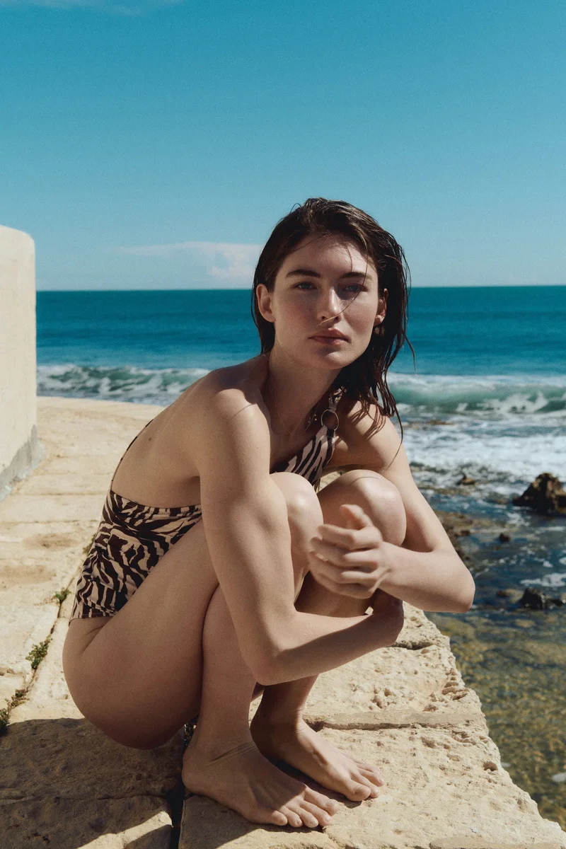 H&M High Leg One-shoulder swimsuit