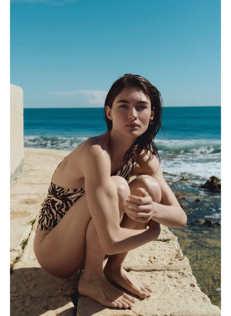 H&M High Leg One-shoulder swimsuit