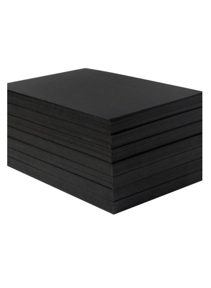 Terabyte ورق A4 أسود 300 جرام، 50 ورقة ورق أسود سميك داكن للسبورة، ألبوم القصاصات، بطاقات التحية، الدعوات، بطاقات البريد، بطاقات الفهرس، وبطاقات الملاحظات. - Image 1